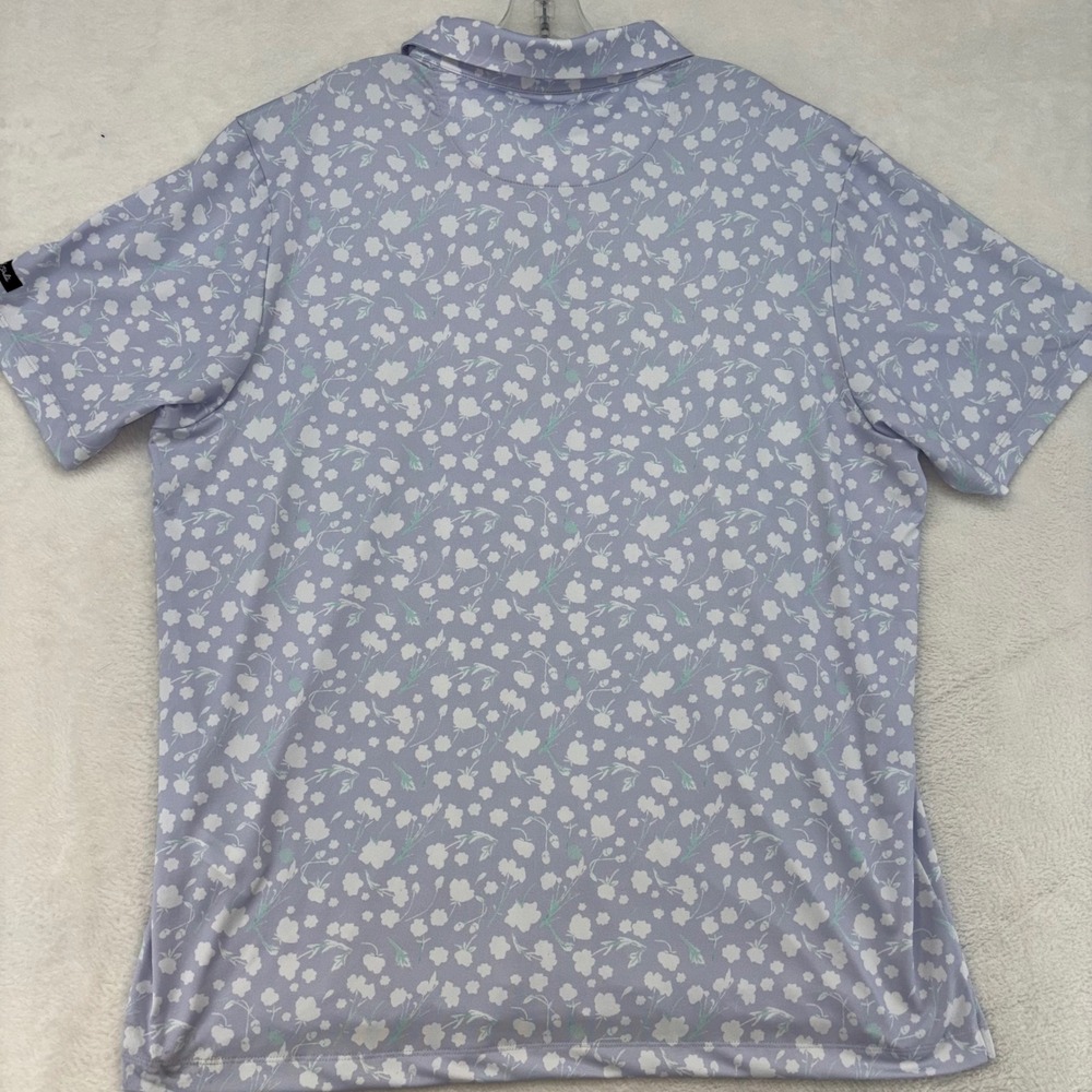 Bad Birdie Mens 2XL Floral Golf Polo Shirt Purple White SS25FI-BBP001-165 NEW - Picture 6 of 10